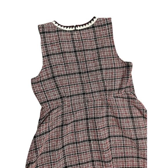 ELOQUII Sleeveless Tweed Fit and Flare Red Black White Plaid Short Dress Size 16 - Picture 7 of 15